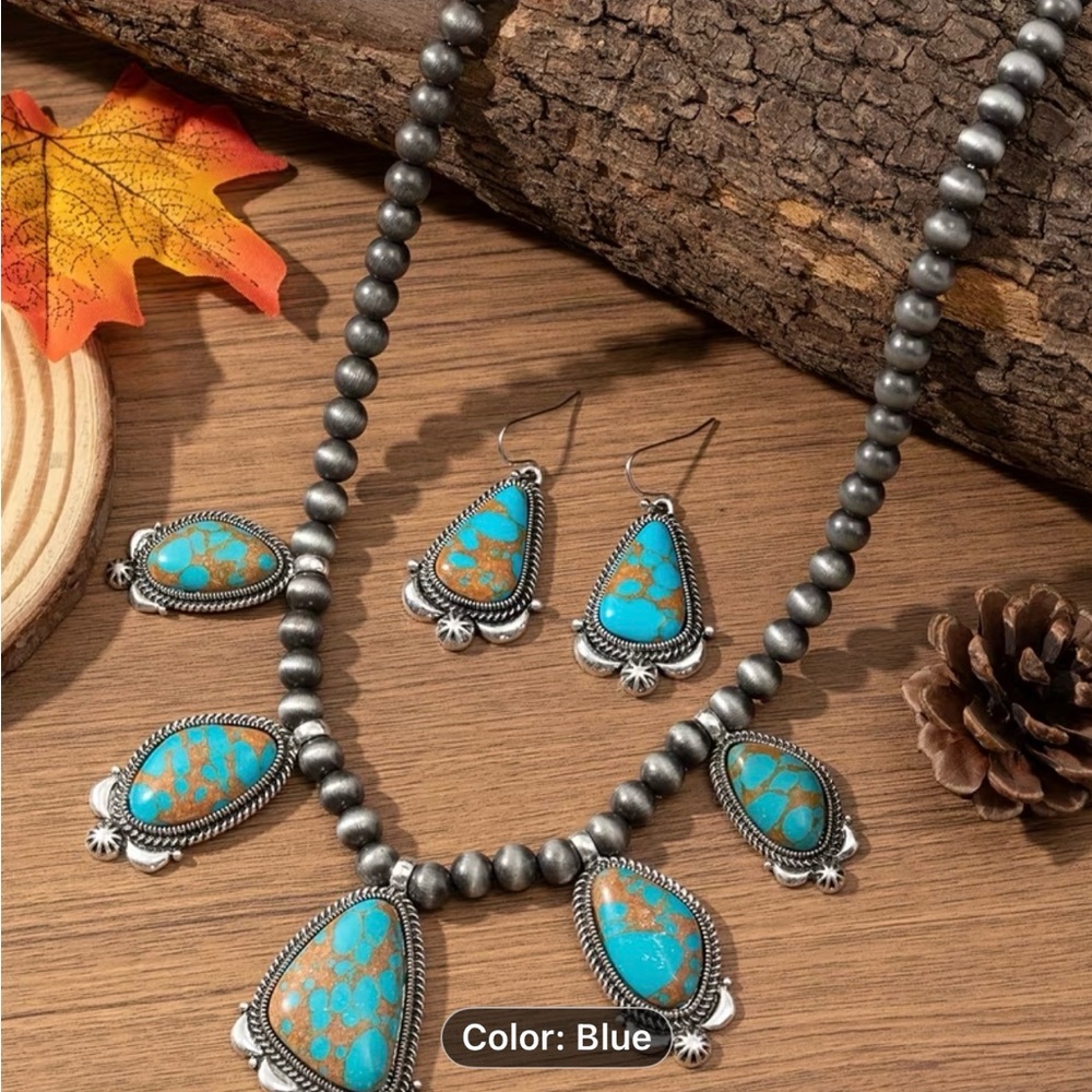 Retro Fashion Bohemian women Necklace and Earring Set - Picture 6 of 6